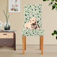 thumbnail image 4 of Yayeee 2 Pack Dining Chair Covers Stretch Parson Chairs Slipcovers Seat Protector, Green Triangles Pattern, 4 of 6