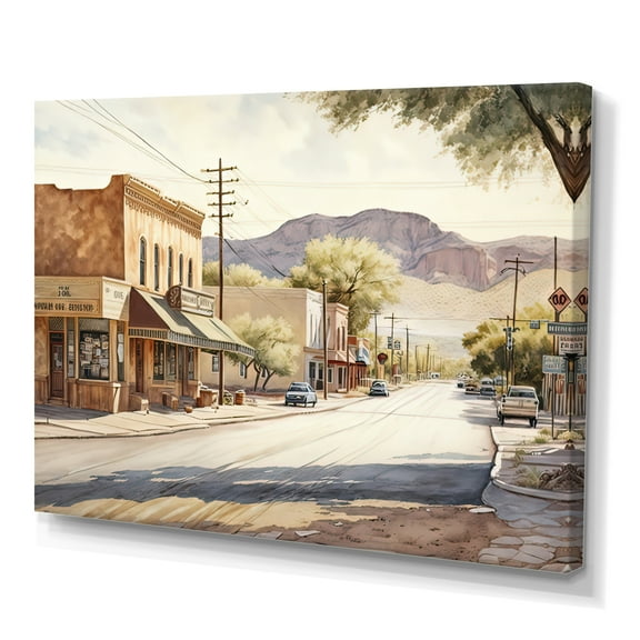 Designart Small Town Wild West II Canvas Wall Art