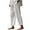 White, variant on Staron Women's Linen Pants Solid Plus Size Casual Summer Drawstring High Waist Cotton Linen Trousers Straight Beach Wide Leg Lounge Trousers