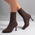 thumbnail image 5 of Taqqpue Boots for Women Heel Pointed Toe Mid Calf Boots Stiletto High Heel Slouch Ankle Boots Women, 5 of 10