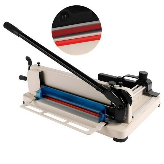 Office 12" Paper Cutter, 400 Sheet Capacity Paper Trimmer, Adjustable Size, Heavy-Duty Steel Construction, White