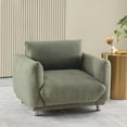 thumbnail image 2 of Oversize Accent Chairs for Living Room,Lambswool Upholstered Reading Armchair,Mid Century Modern Arm Chair Single Sofa Chair,Single Sofa Chair for Living Room Bedroom Playroom,Dark Green, 2 of 6