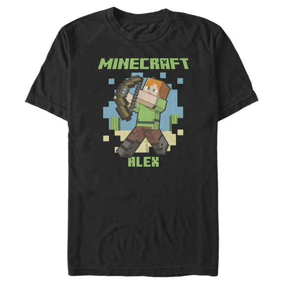 Men's Minecraft Alex Graphic Tee Black Medium