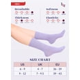 thumbnail image 7 of Hugh Ugoli Women's Bamboo Diabetic Crew Socks, Thin, Loose Fit, Soft, Wide Stretchy, Seamless Toe, 4 Pairs, Aster Purple, Shoe Size: 6-9, 7 of 7