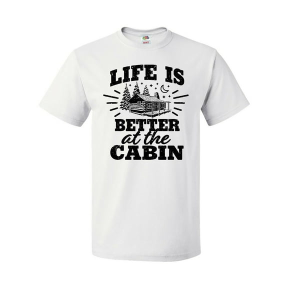 Inktastic Life is Better at the Cabin with Trees and Moon T-Shirt