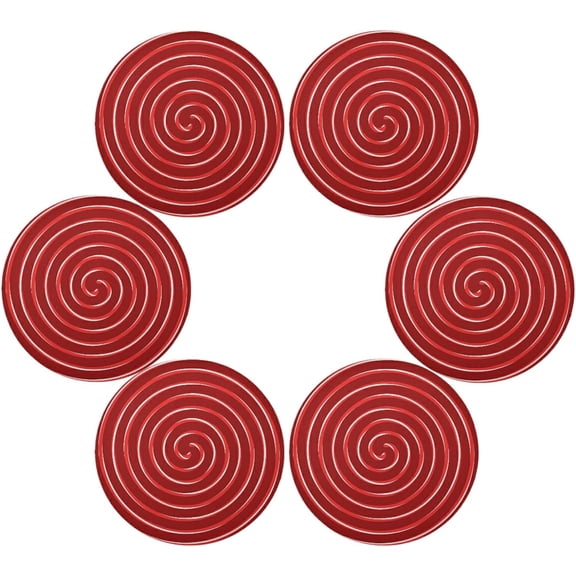 SKYSONIC Christmas Candy Round Placemats for Dining Table Non-Slip Heat-Resistant Polyester Table Mats Set of 6 Washable Table Mats for Kitchen Dining Table Decoration