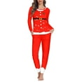 thumbnail image 2 of Renewold Red Clothing Sleepwear Elf Snowflake Pj Set for Women Long Pants Christmas Family Pajamas Matching Sets 2 Pieces Casual Home Daily Wear Size 4XL, 2 of 5