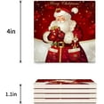 thumbnail image 3 of FMSHPON Merry Christma s Dreamlike the Santa Claus Set of 8 Coaster for Drinks, Absorbent Ceramic Stone Coasters Cup Mat with Cork Base for Home Kitchen Room Coffee Table Bar Decor, 3 of 4
