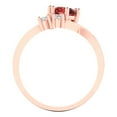 thumbnail image 4 of 0.87 ct Round Cut Natural Garnet 3 Stone 18K Rose Gold Womens Engagement Ring, 4 of 5