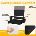 thumbnail image 3 of SUNSPIRE Extra Tall Stadium Seats 2-Pack, Adjustable High Back Bench Portable Chair with Lumbar Support Pockets Armrests and Cup Holders for Outdoor, 3 of 8