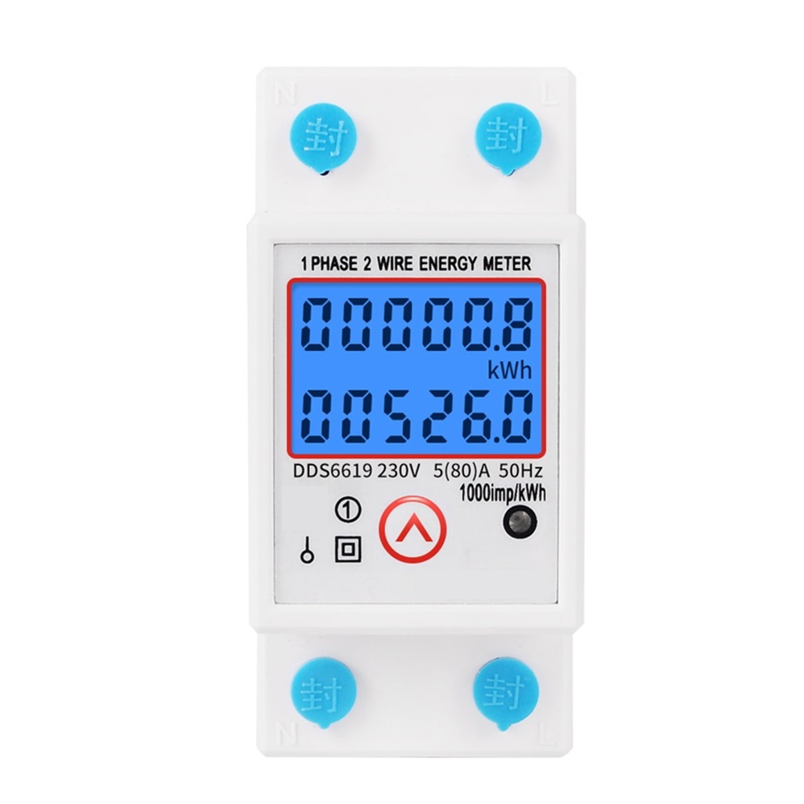 Din Rail Digital Single Phase Reset Zero Energy Meter KWh Voltage Current Power Consumption Meter Wattmeter Electricity ,Overload Protection