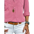 thumbnail image 4 of Gvmfive Women Long Sleeve V Neck Blouse Button Down Tunic Tops Shirt, 4 of 4