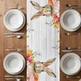 thumbnail image 6 of Bunny Easter Table Runner - 90 Inch Long, Kitchen Dining Table Runner Dresser Scarves, Eucalyptus Spring Floral Farmhouse Wooden Farmhouse Decor for Coffee Tables Wedding Party Banquet, 6 of 8