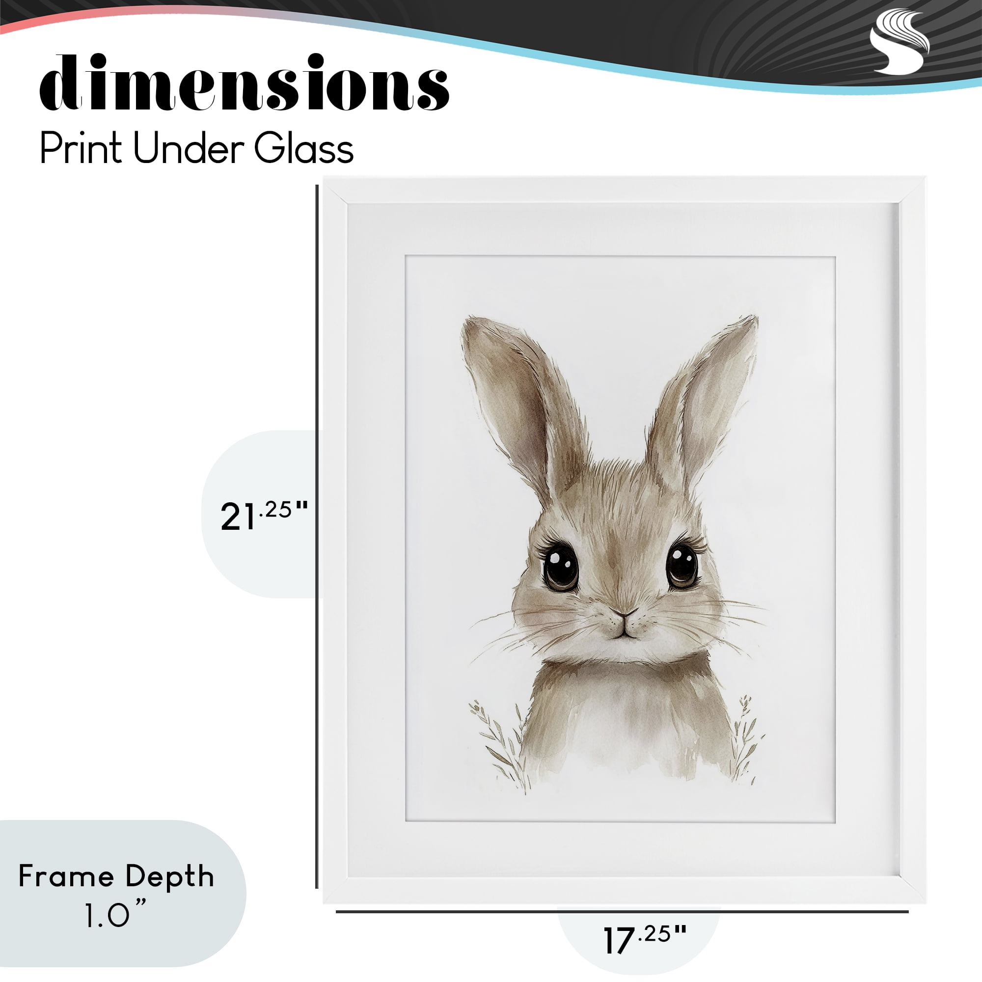 Stupell Industries Nursery Babies Bunny White Framed Print Under Glass, design by Ramona Murdock
