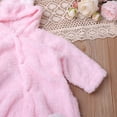 thumbnail image 6 of Zpanxa Newborn Onesies Unisex Fleece Zip-Up Bear Ear Hooded Footed Winter Romper Pink 0 Months, 6 of 9