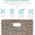 thumbnail image 4 of 13x13in Hyacinth Baskets, Rustic Set Of 5 Multipurpose Collapsible Storage Organizer, Handwoven Laundry Totes for Bedroom, Living Room, Shelves - Gray, 4 of 8