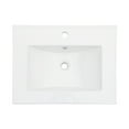 thumbnail image 5 of 24"×18"×7"  White Rectangular Single Vanity Top with 1 Faucet Hole and Overflow, 5 of 9