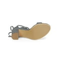 thumbnail image 5 of BLISSFUL STEP Women's Sandals Solid Summer Block Heels Lace up Sandals Gray 8, 5 of 7