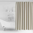 thumbnail image 3 of FAKULI Shower Curtain, Beige Striped Stall Shower Curtains for Bathroom/Bathtub, Modern Farmhouse Beige White Stripes Waterproof Fabric Shower Curtain Set with 12 Hooks, Small 36" x 72", 3 of 7