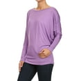 thumbnail image 2 of Moa Collection Women's Relaxed Fit Tunic Top Dolman Sleeve Knit Casual Style, 2 of 4