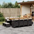 thumbnail image 1 of vidaXL 13 Piece Garden Dining Set with Cushions Black Poly Rattan, 1 of 5