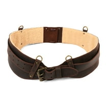 TOURBON Heavy Duty Leather Belt Tool Belt Loggers Felling Stronghold Belt Woodworking Adjustable Fits Waist 33"-47"