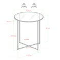 thumbnail image 5 of 16" Modern Round Glass Top End Table with Metal X Gold Base, 5 of 5