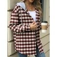 thumbnail image 7 of SIEANE Women Casual Plpletted Button Long Sleeve Hooded Drawstring Spring And Autumn Plpletted Hooded Versatile Loose Coat S-XL, 7 of 7