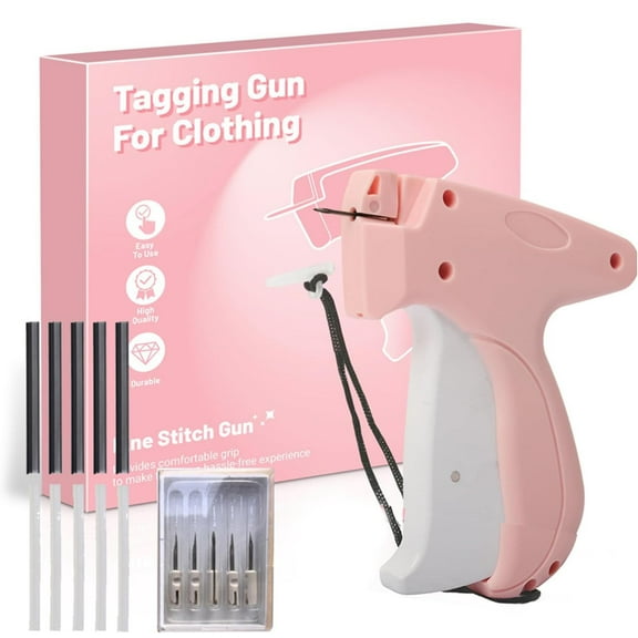 Portable Hemming Tool, Portable Sewing Machine Handheld, 1000 Black & 1000 White 5mm Mini Stitching Pins, Mini Speedy Sticky Sewing for Quick Hemming & Repairs (pink)Q