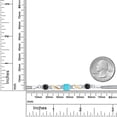thumbnail image 4 of Gem Stone King 925 Silver and 10K Yellow Gold Green Turquoise and Black Onyx and White Lab Grown Diamond Bracelet for Women (2.05 Cttw, Gemstone, Cushion 6MM, 7 inches, Made in Italy), 4 of 4