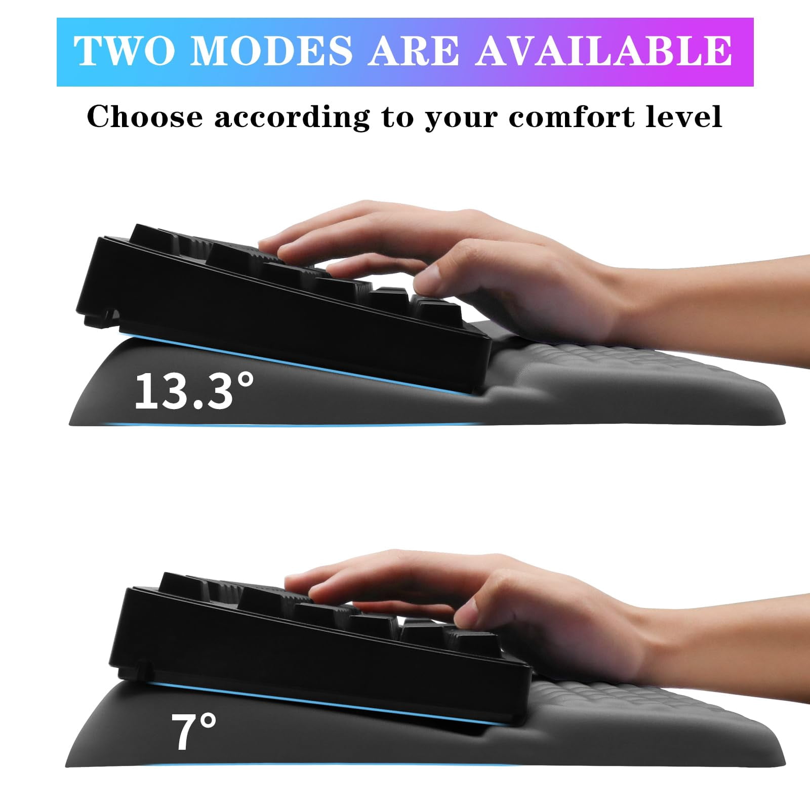 Computer Stand With Wrist Rest  Tilted Holder - Riser Pad Tray Support For Office Home Gray