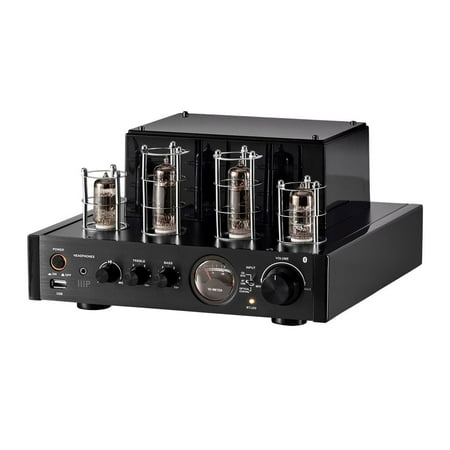 Monoprice Stereo Hybrid Tube Amplifier 2019 Edition, 25 Watt With Bluetooth, Wired RCA, Optical, Coaxial, and USB Connections, and Subwoofer (Best Stereo Amplifier 2019)