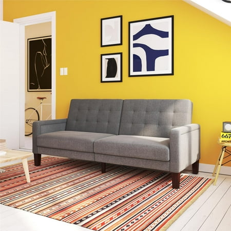 Better Homes & Gardens Porter Fabric Tufted Futon, Multiple (Best Brand Of Sofa Furniture)
