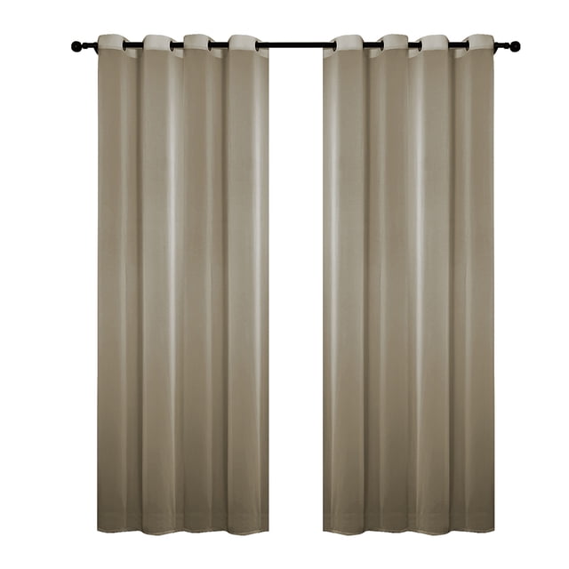 Festnight 2 Pcs 175*140cm Rideaux de Couleur Unie Fibre de Polyester à Oeillets Filtrant Rideaux Texturés Décontractés pour Chambre Salon