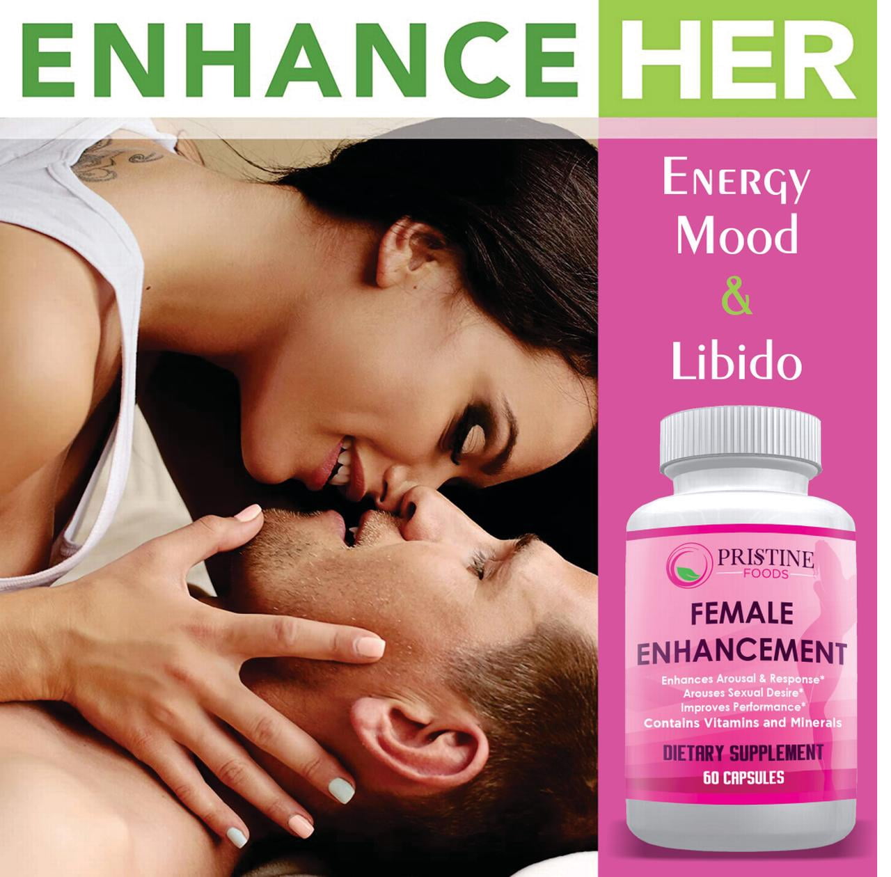 Female Enhancement & Energy Booster Increase Drive, Boost Mood, Diatery Supplement, 60ct