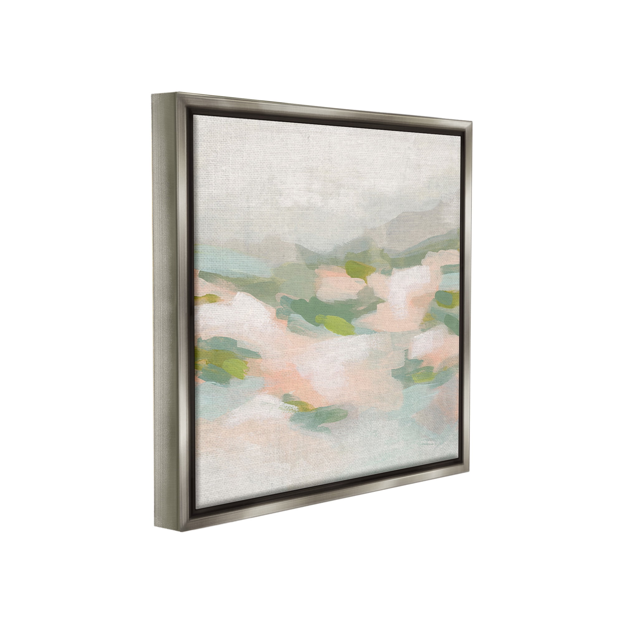 Stupell Industries Pastel Nature Landscape Abstract Painting Gray Floater Framed Canvas Art Print Wall Art, 25 x 25
