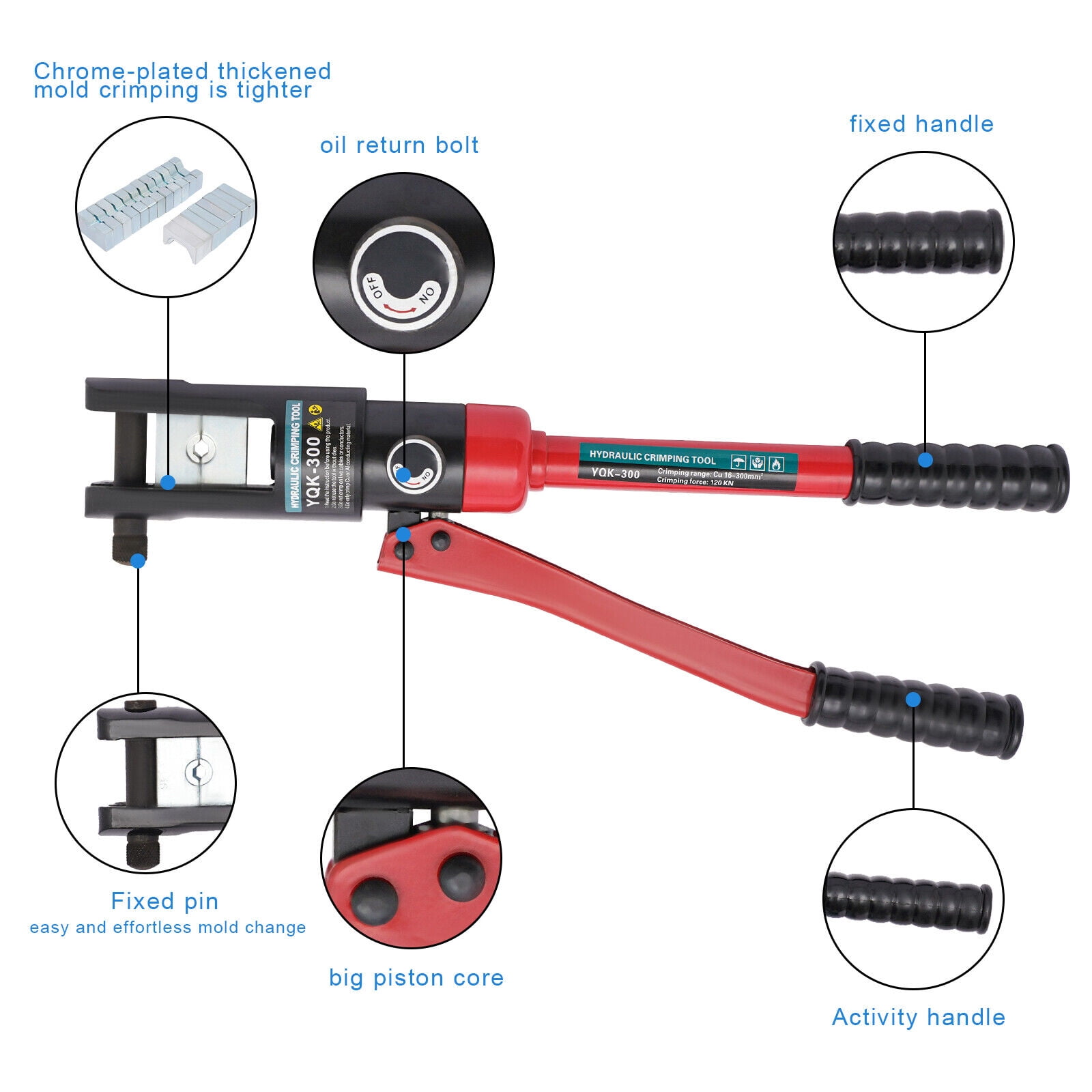 12 T Hydraulic Wire Crimper Crimping Tool Battery Cable Lug Terminal W/20 Dies