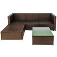 thumbnail image 4 of Patio Conversation Sets, Wicker Outdoor Sectional Sofa Set, Patio Furniture with 3-Seating Sofa, 1 Ottoman & Coffee Table, Rattan Bistro Patio Set for Backyard Porch Garden Lawn, Beige Cushion, W7841, 4 of 10