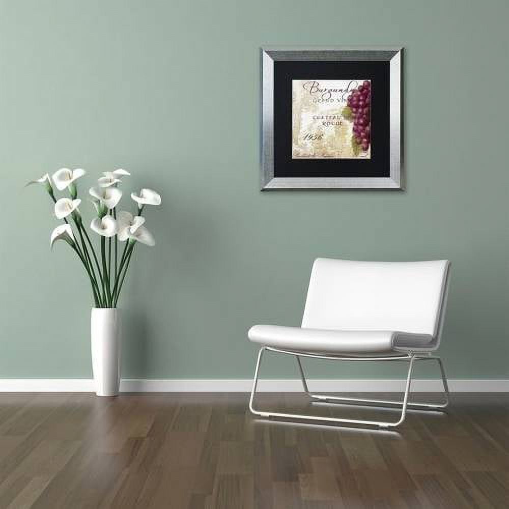 Trademark Fine Art "Grand Vin Burgundy" Canvas Art by Color Bakery Black Matte, Silver Frame