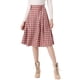 thumbnail image 1 of Falda Midi Plisada de Cuadros de Cintura Alta INSPIRE CHIC para Mujeres en Rojo S, 1 of 6