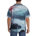 thumbnail image 5 of Gaeub Lighthouse in a Stormy Sea Men's Lapel Short Sleeve Shirt, Relaxed Fit Shirt, Soft and Breathable for Outdoors Party Travel - X-Large, 5 of 7