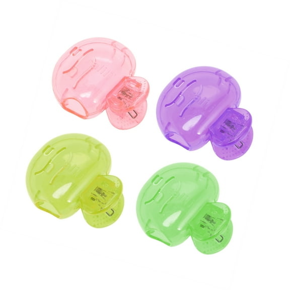 Vocoste 4 Pcs Fish-shaped Toothbrush Covers Plastic Pink Green Purple Yellow
