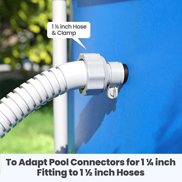 2 Pieces 1.25 to 1.5 Inch Swimming Pool Hose Pools Upgrade Adapter ...
