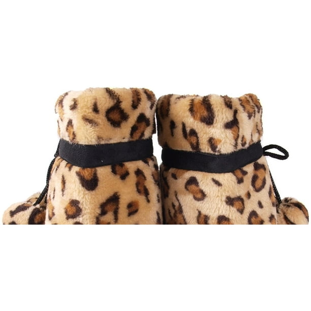 Happy Feet Leopard and Black Micro Boot Snooki Slippers