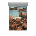 thumbnail image 2 of Ambesonne Colorful Fitted Sheet & Pillow Sham Set, Nostalgic Lisbon City, Twinxl, Multicolor, 2 of 3