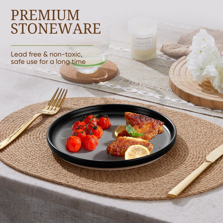 Vesteel Handcrafted Dinner Plates, Matte Black, Set of 6 photo 3