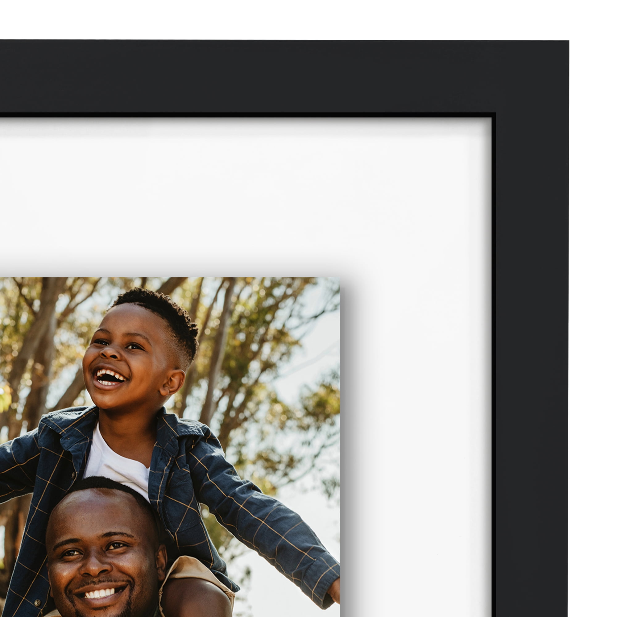 Americanflat 4x6 Double Picture Frame with Shatter-Resistant Glass Fits 2 use as One 9x12 Poster Frame - Black
