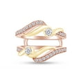 thumbnail image 3 of AFFY 0.50CT Moissanite Diamond Two Tone Wedding Ring Guard Enhancer 14K Rose Gold over Silver-8.5, 3 of 8
