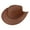 Brown, variant on Dream Apparel Genuine Leather Cowboy Western Hat for Men Woman Steampunk Hat Wide Brim Top Hat for Halloween Beach Cowgirl