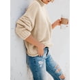 thumbnail image 6 of Fall Winter Women Long Sleeve Cable Knit Sweater Batwing Turtleneck Pullover, 6 of 6